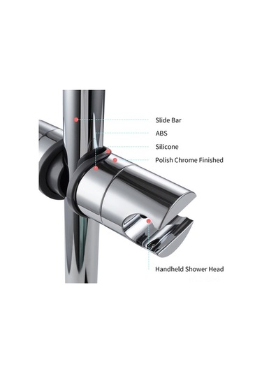 Ulzyvf Ayarlanabilir Duş Başlığı Tutucu - 18-25mm Kayar Çubuk İçin 360 Dönebilir Krom Aksesuar Diğer