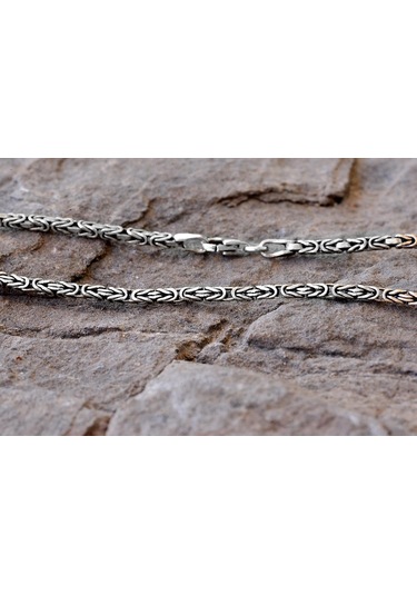 925 Ayar Gümüş Erkek Zincir, El Yapımı Erkek Zincir, Zincir Takı, Erkekler İçin Kolye, Kral Zinciri Gümüş