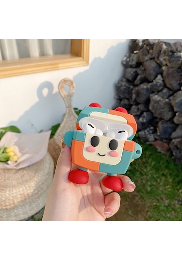 E2M Airpods 1-2 Uyumlu Kılıf Super Robot Renkli