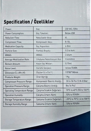 Artımed Kompresörlü Nebulizatör Cihazı