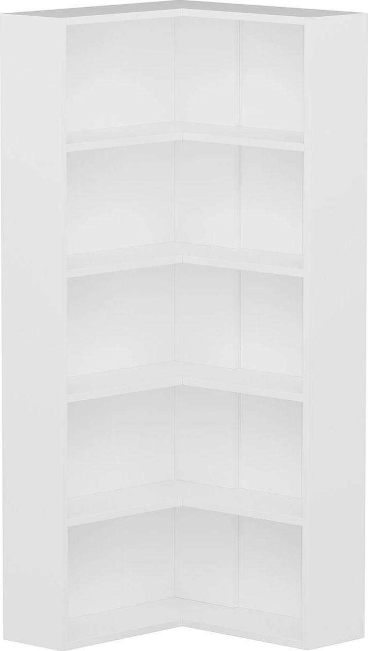 Adel 4 Raflı Köşe Kitaplık - Beyaz Beyaz