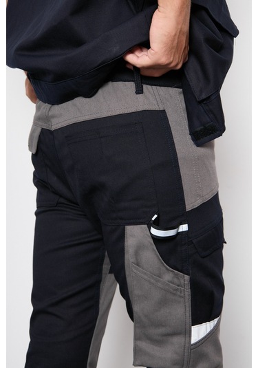 Orange Safety Lacivert Takım Mısır Harman Karışımı Yelek + Panto 001