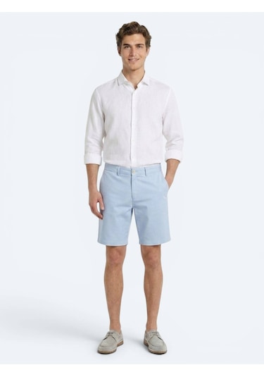 Kip Mavi Düz Kumaş Jogging Fit Casual Bermuda