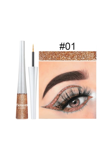 1 Adet Renkli Eyeliner Uzun Ömürlü Su Geçirmez Solmayan, Başlangıç Dostu Sahne 01 Tam Boyut Dark Topaz