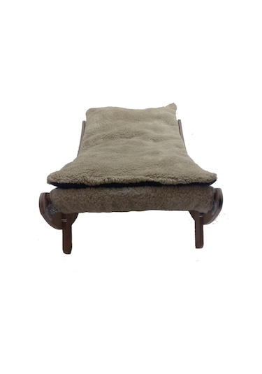 Optimal Ahşap Kedi Köpek Gondol Sallanır Yatak 50 x 30 CM + Minder