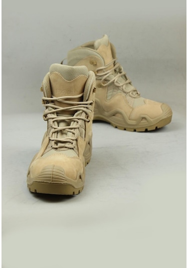 Pars Power Mid Hakiki Nubuk Deri Su İtici Özellikli Askeri& Polis Outdoor Tactical Kısa Bot-10982-kum Kum