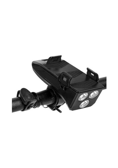 Pazly 4'lu Çok Fonksiyonlu Bisiklet Lambası + Selfie Çubuğu + Korna + Telefon Tutucu 250 Lümen, Güçlü Işık