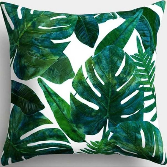 Zyzqstore Devetabanı Tabanı Bitkisi Görselli Yeşil Yastık Kırlent Kılıfı Yeşil