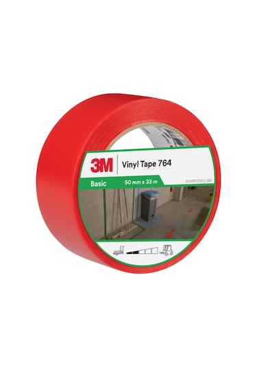 3m 764ı Kırmızı Genel Amaçlı Vinil Bant 50 Mm X 33 Mt