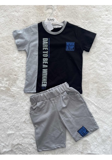 Newer Stop Şortlu İkili Takım Siyah