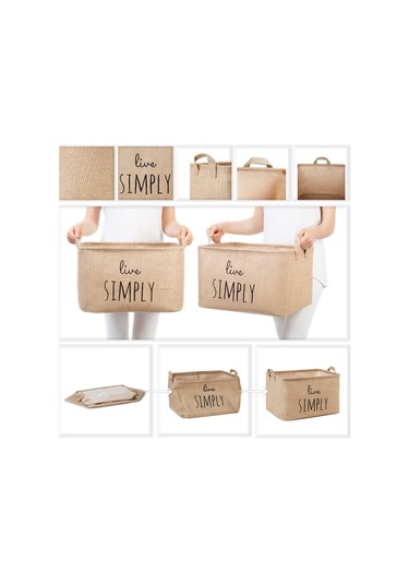 Ocean Home Textile Live Simply Jüt Sepet 42 x 31 x 25 cm