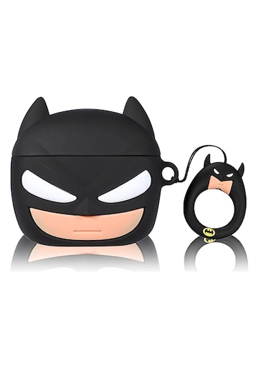 Apple Airpods Pro 3. Nesil 2025 Uyumlu Figürlü Silikon Kılıf Anahtarlıklı Kılıf Siyah - Beyaz - Pembe