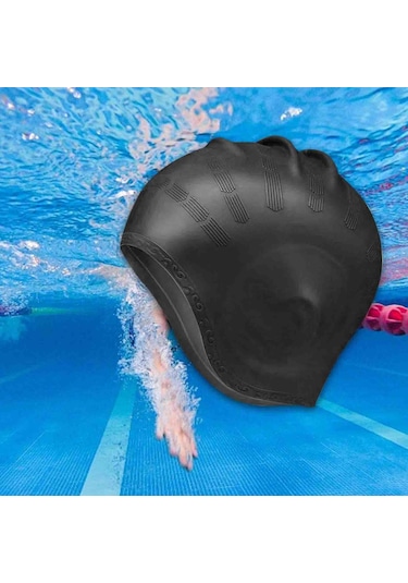 Suntek Yüzme Kap Kaymaz Yumuşak Silikon Yüzmek Kadın Siyah