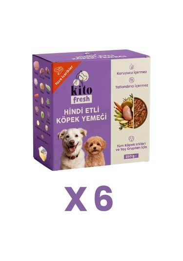 Kito Fresh Hindi Etli Taze Yetişkin Köpek Yemeği 6 x 250 G