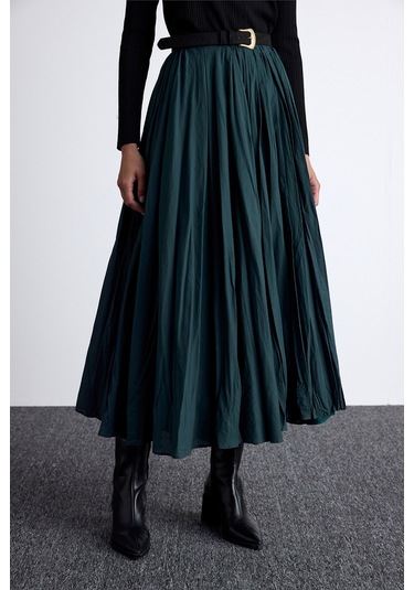 Pılıse Maxı Etek Yeşil Yeşil