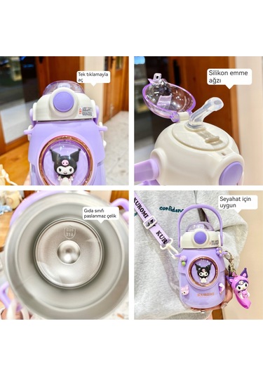 Lyon Yugui Köpekçocuk Sevimli Saman Termos Fincanı Mavi