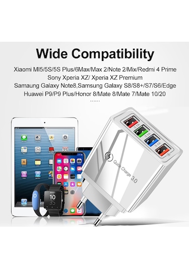 Usb Hızlı Şarj Cihazı Hızlı Şarj 3.0 4.0 Evrensel Duvar Cep Telefonu Şarj Cihazları İphone Uyumlu 13 Xiaomi Redmi 9 Ab Abd Şarj Adaptörü