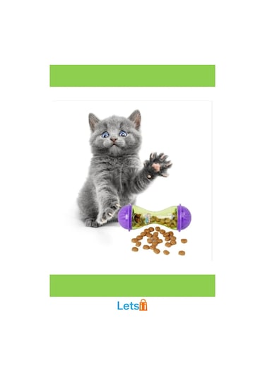 İnteraktif Kedi Ödül Mamalı Eğlenceli Oyuncak Mor Yeşil