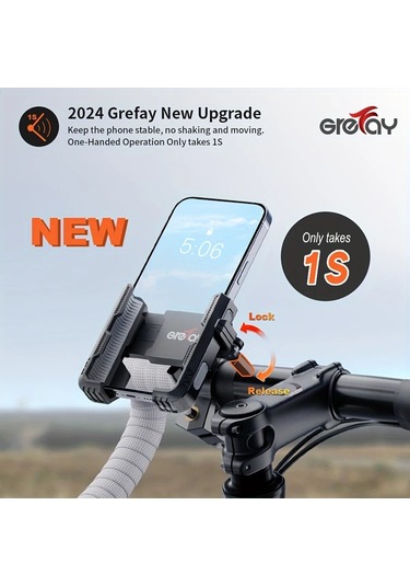 Xuweiwei Grefay Gri 360 Derece Dönebilen Bisiklet Motosiklet Scooter Telefon Tutucu 20 40mm Gidon Gri
