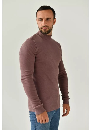 Tlg Çizgili Balıkçı Yaka Kazak 172987186 Kahve