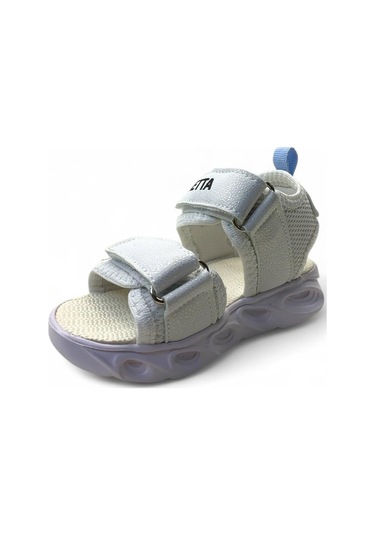 129 Kız Bebek Hafif Işıklı Sandalet Beyaz