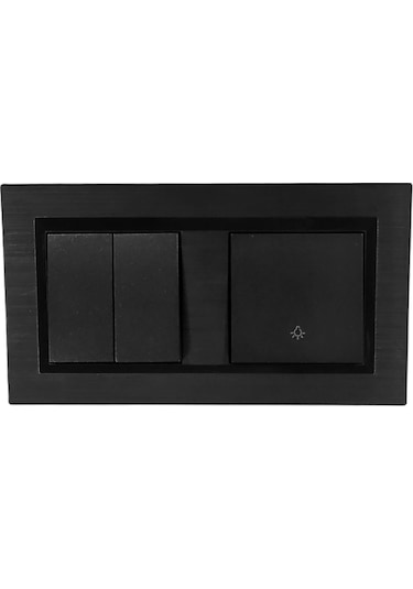 Ovivo Quantum Siyah Komütatör İkili Anahtar +zil Anahtarı Light Kapı 0tomatiği 2'li Set