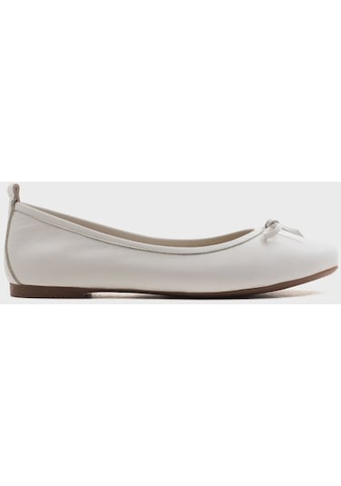 Luvishoes Cilt Kadın Babet Ayakkabı 01 Beyaz