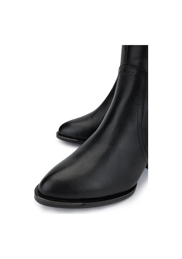 Venüs 2405427 Topuklu Kadın Deri Çizme Siyah
