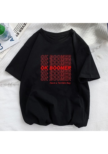 Snapbuy Ejderha Baskılı Kadın T-shirt - Rahat Polyester Gömlek - Genç Kız Üsterkek Altın