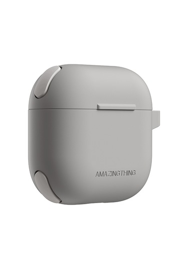Airpods 4 Kılıf Amazingthing Airbag Köşe Tasarımlı Omni Serisi Silikon Kılıf Gri
