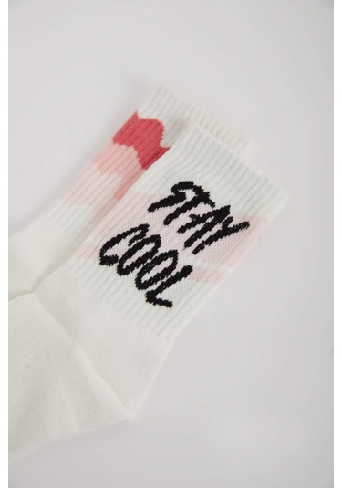 DeFacto Kız Çocuk 2'li Pamuklu Uzun Çorap E6275A8NSKR1