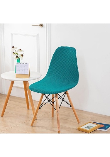 Göl Mavisi Koltuk Örtüsü Kabuk Şekli Sandalye Ziyafet Ev Otel Koltuk Kılıfı Için Polar Polar Kumaş Kolsuz Sandalye Slipcover Kapakları