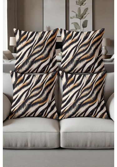 Dijital Baskılı Yumuşak Dokulu 4 Lü Kırlent Kılıfı Takımı 43x43 Cm Krl0037 Renkli