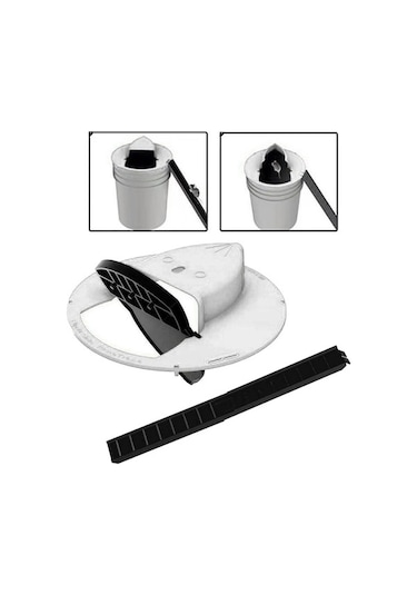 Createtech Dolıty Plastik Fare Kapanı Kova Kapağı - Sıçan Tuzağı Beyaz Merdiven