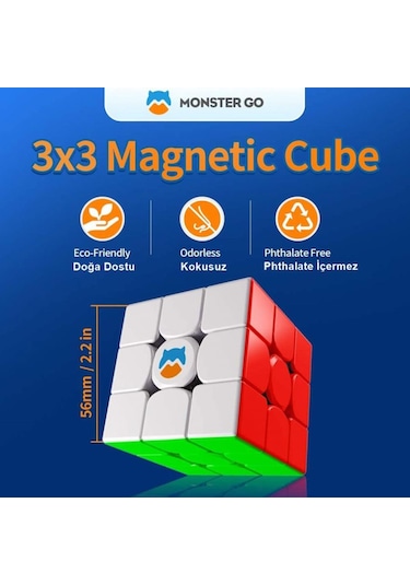 Profesyonel Gan Monster Go 3x3 Mıknatıslı Küp Puzzle