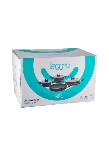 Leggno 7 Parça Granit Set 18 Cm & 22 Cm Derin Tencere Renkli