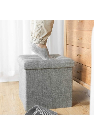 Sones Ana Sayfa Katlanabilir Kumaş Saklama Sandalyeleri Çok İşlevli Kare Kanepe, Renk: Göl Mavisi