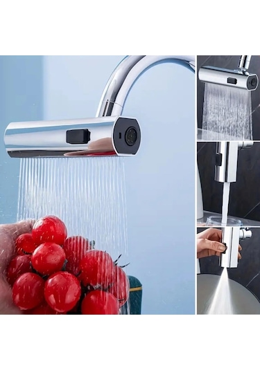 3 Farklı Modlu Çok Amaçlı Musluk Adaptörü Evrensel Musluk Başlığı Şelale Musluk Çok Renkli