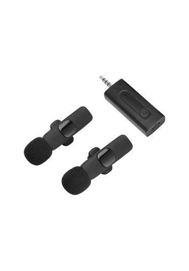 Kosona 2 Transmitterli Kablosuz Lavalier Mikrofon, Akıllı Gürültü Azaltma, 3.5mm Bağlantı, 8 Saat Süre, Canlı Yayın/vlog İçin Batarya Dahil