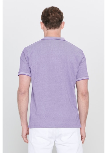 AC&Co / Altınyıldız Classics 4A4820200047MBYXL Düğmeli Polo Yaka Cepsiz Slim Fit Erkek Tişört Mor - Beyaz AC&Co / Altınyıldız Classics 4A4820200047MBYXL Düğmeli Polo Yaka Cepsiz Slim Fit Erkek Tişört Mor - Beyaz