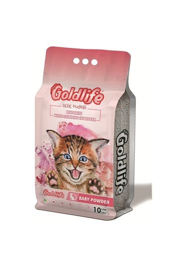 Goldlife Bebek Pudralı Kalın Taneli Topaklaşan Bentonit Kedi Kumu 10 L