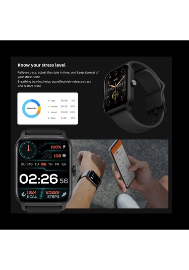 Xindoker 1.8" Ips Ekranlı Ip68 Su Geçirmez Akıllı Saat (İthalatçı Garantili)