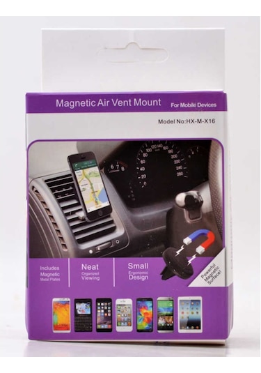 Magnetic Air Vent Mount X16 Petek Araç Içi Telefon Tutucu Univers-Siyah