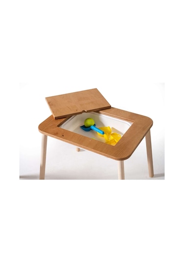Montessori Hazneli Aktvite Masası Ahşap
