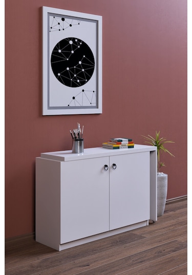 Flor Utfak Yemek Çalışma Masası Katlanabilir Dolaplı Balkon Ofis