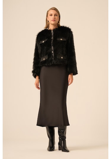 Ftz Women Kadın Peluş Mont Siyah 31241 Siyah