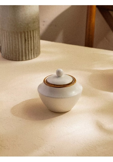 Sl Home Şekerlik Kapaklı Beyaz Porselen 300 Ml 201385708 Beyaz