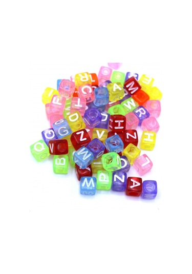 Harf Boncuk Akrilik Küp Renkli 6 Mm 250 Gr