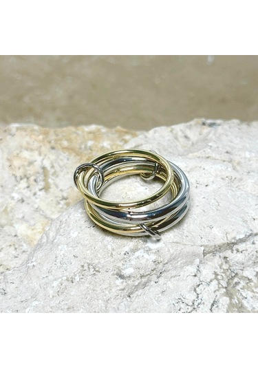 4'lü Gold-silver Sade Yüzük Çok Renkli