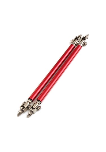 Shineyee Kırmızı Karbon Fiber & Paslanmaz Çelik Genişletilebilir Ön Spoiler Geliştirici Çubuğu, Açısına Uygun Montaj, 100mm, Çift Paket